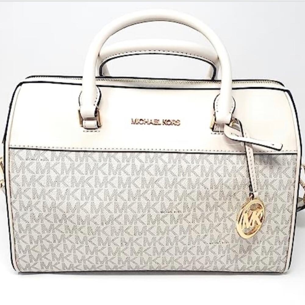 Michael Kor Medium Duffle Satchel, Light Cream bag NWT